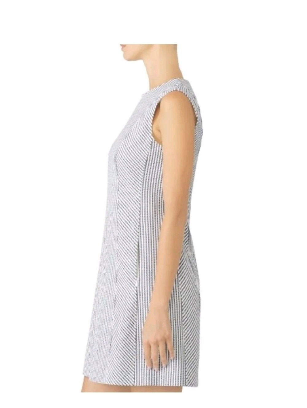 THEORY Helaina Striped Sleeveless Mini Dress Classic 8 Nautical Beachy Wool - Picture 3 of 16